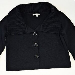 Women's Black Knit Sweater. Jackie O style.